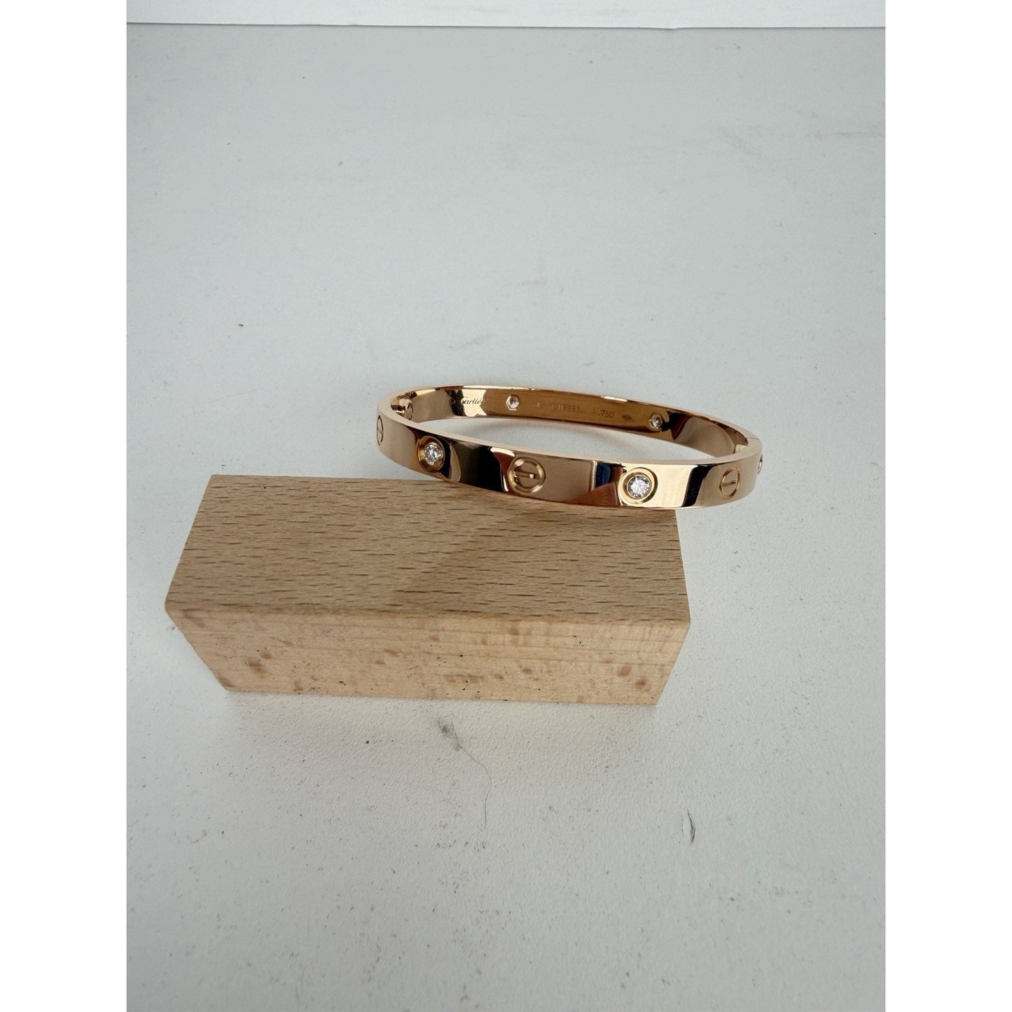 Cartier Love Bracelet in 18K Rose Gold with Diamonds Size 16