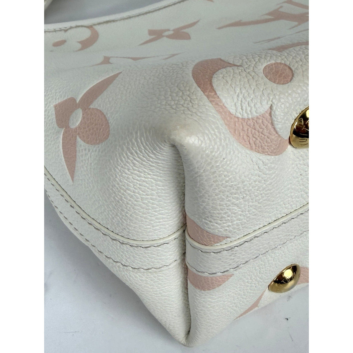 Louis Vuitton CarryAll Bag PM White Pink Giant Monogram Empreinte Leather NFC D7