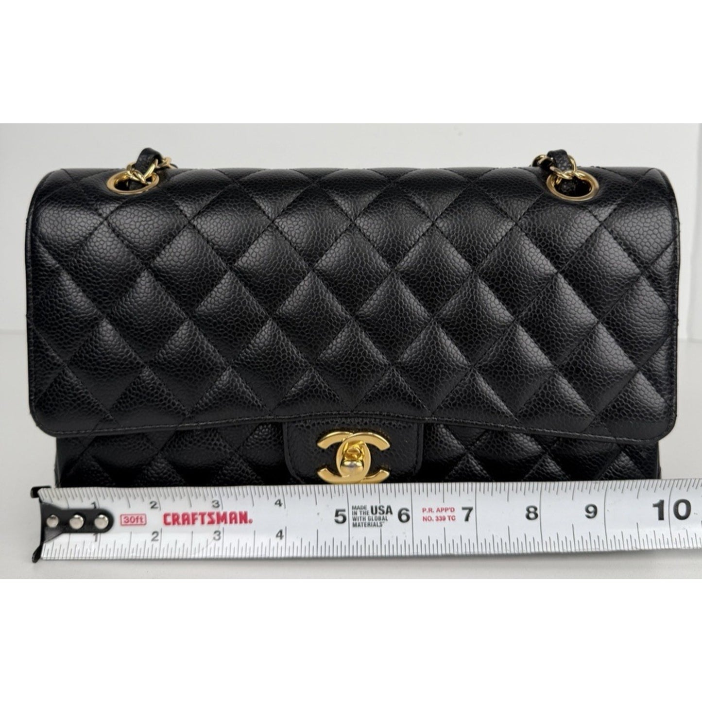Chanel Classic Double Flap Medium Bag Black Caviar Leather Gold Hardware 2019 D7
