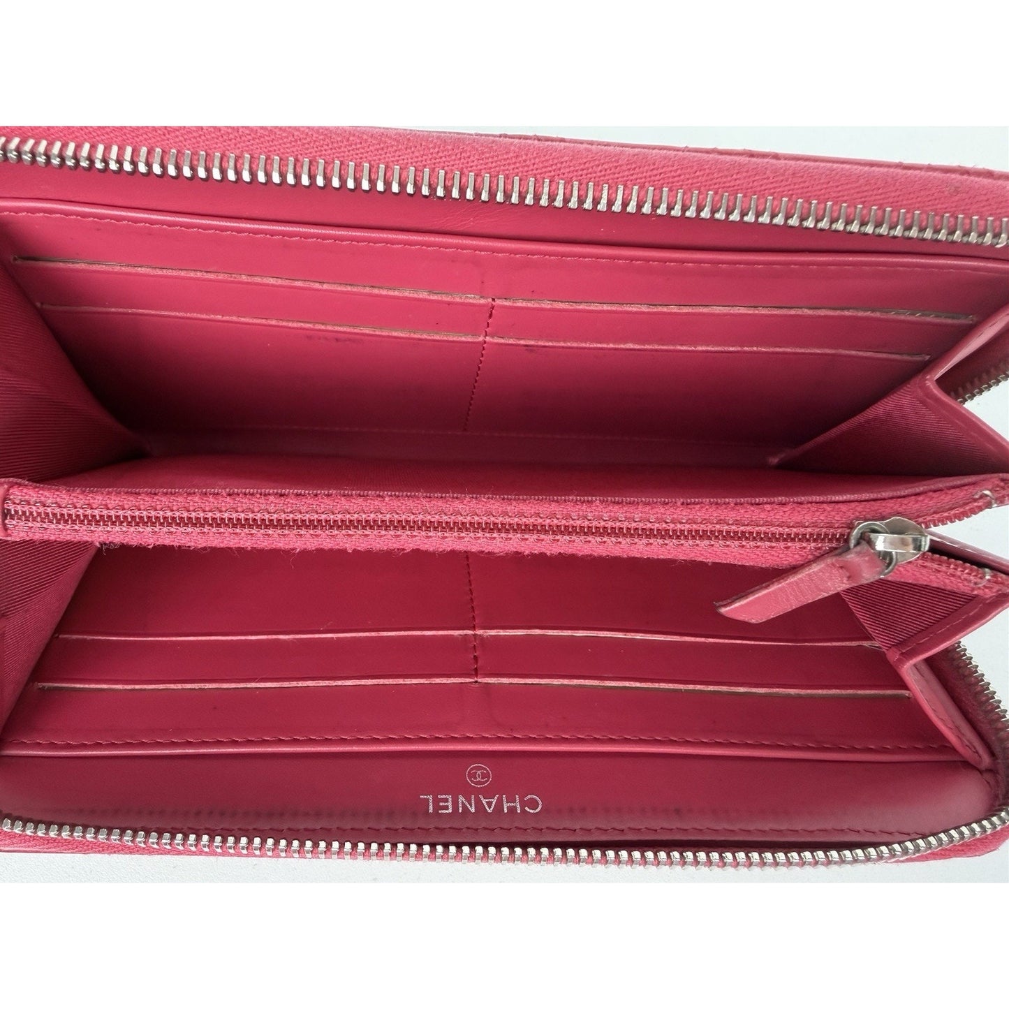 Chanel Brilliant Matelasse Long Zip-Around Wallet Pink Patent Leather 2014-2015