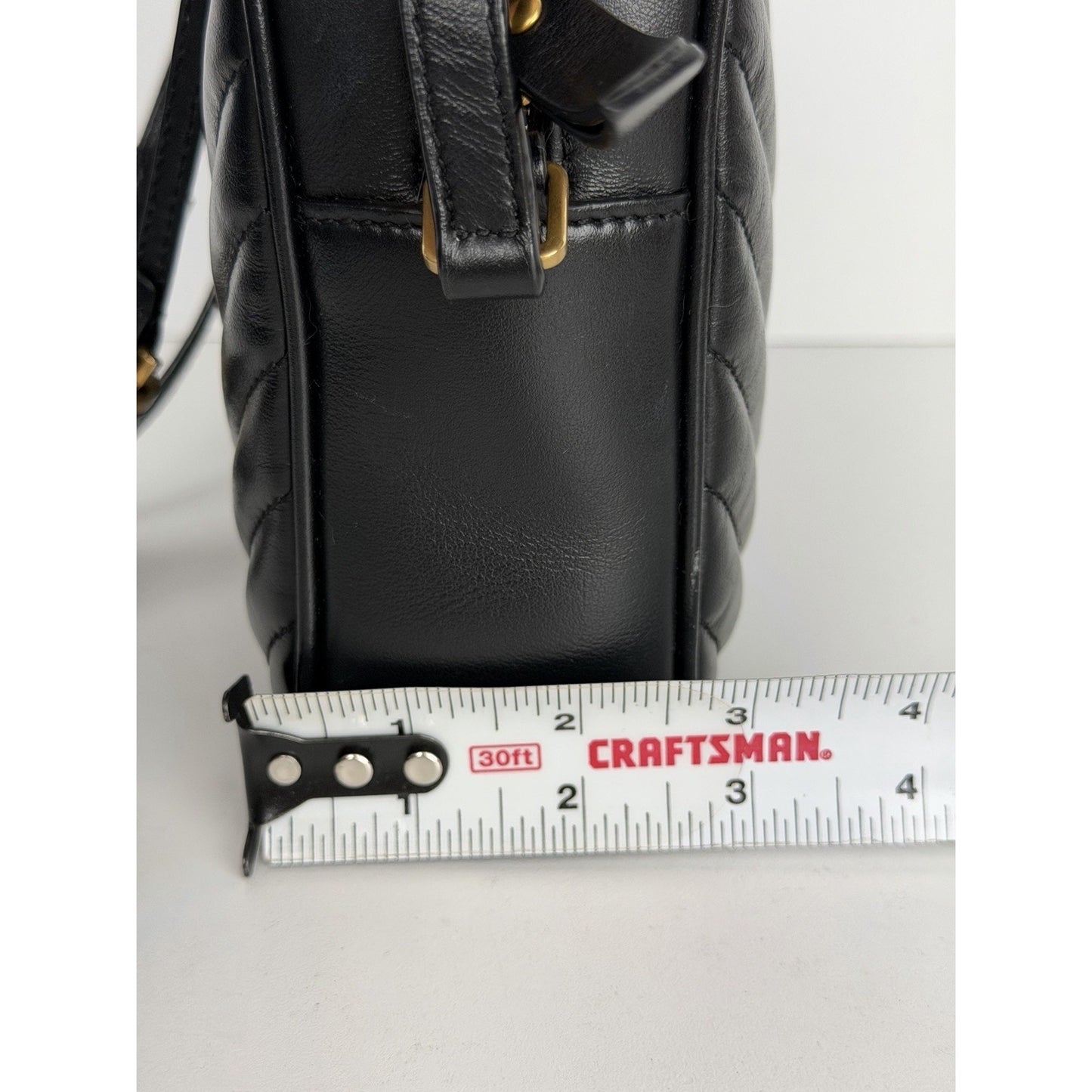 Saint Laurent Lou Camera Bag Medium Chevron Quilted Black Calfskin Leather D9