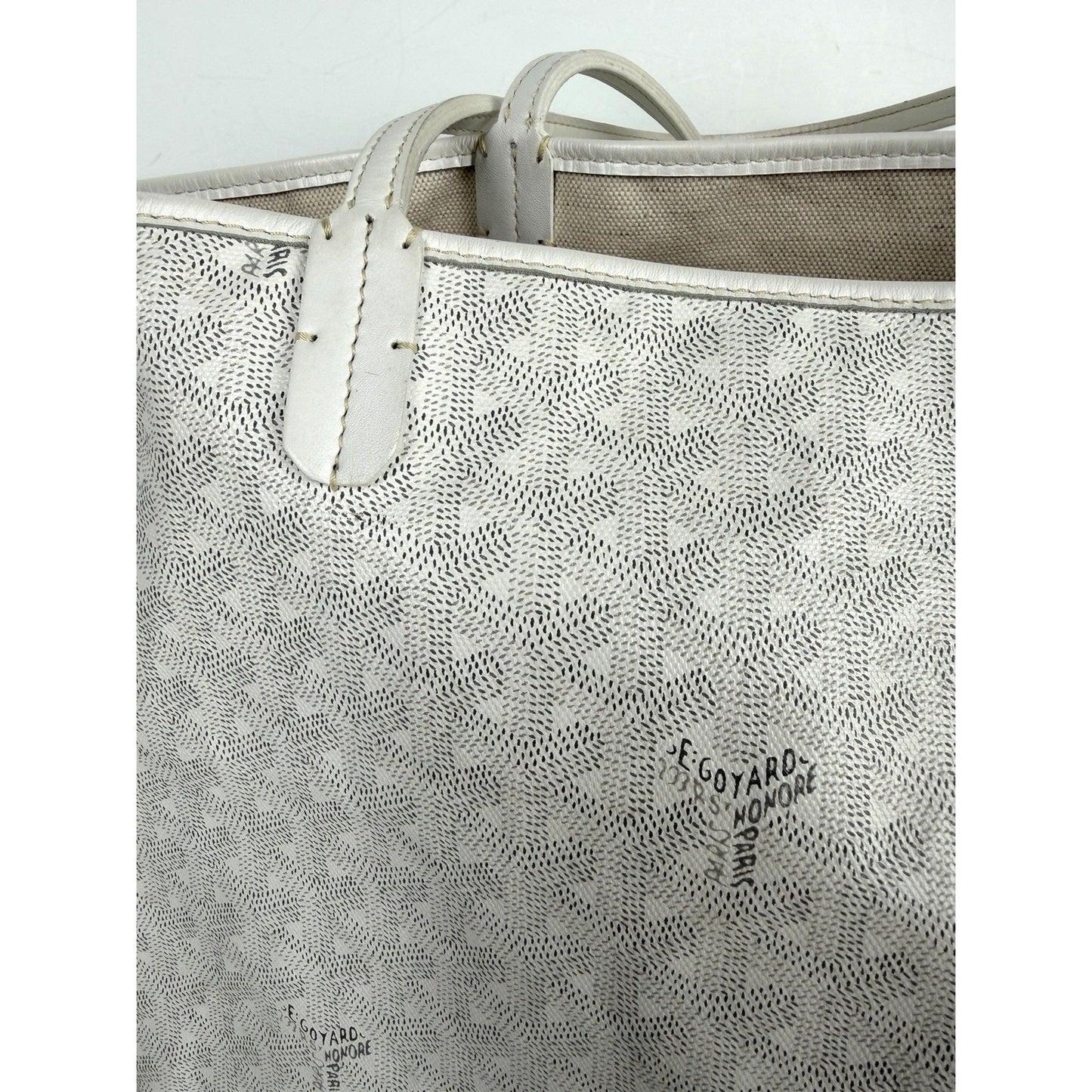 Goyard Saint Louis PM Tote Bag in White Goayrdine Coated Canvas B-2