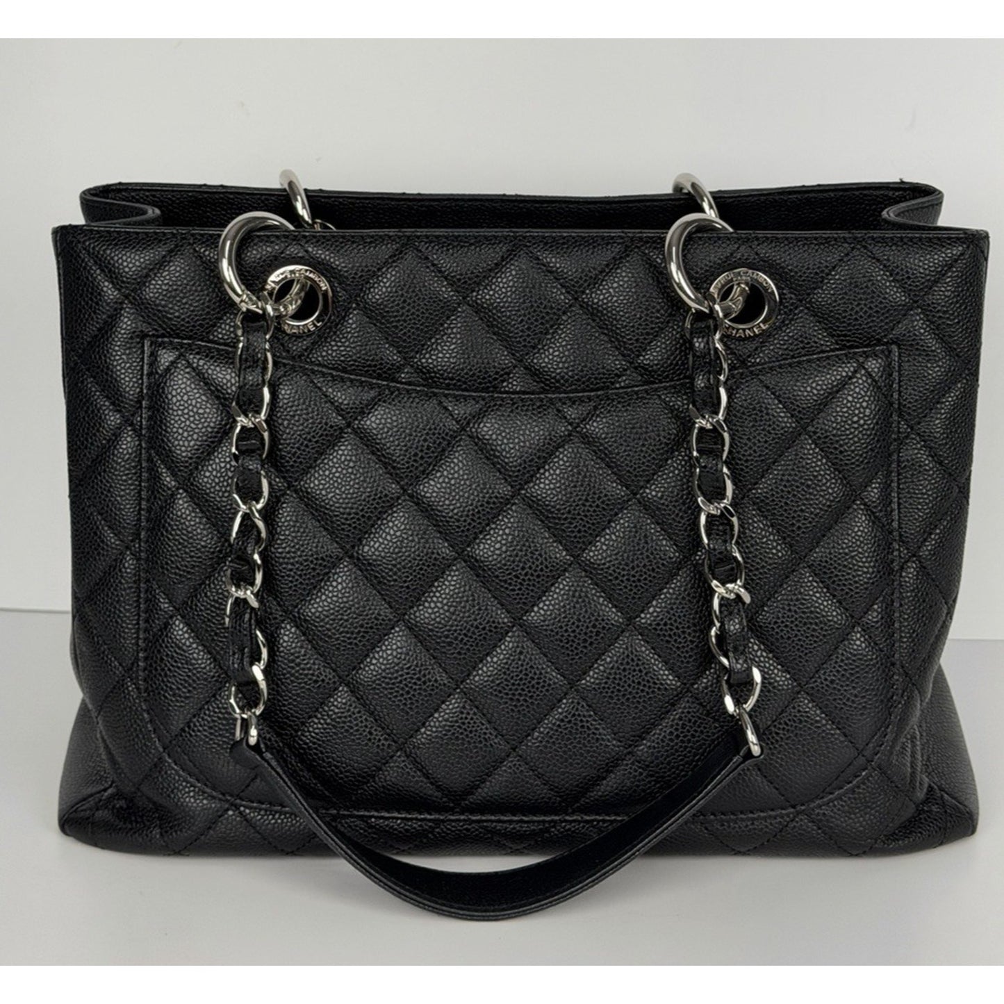 Chanel Grand Shopping Tote (GST) Bag in Black Caviar Leather C6