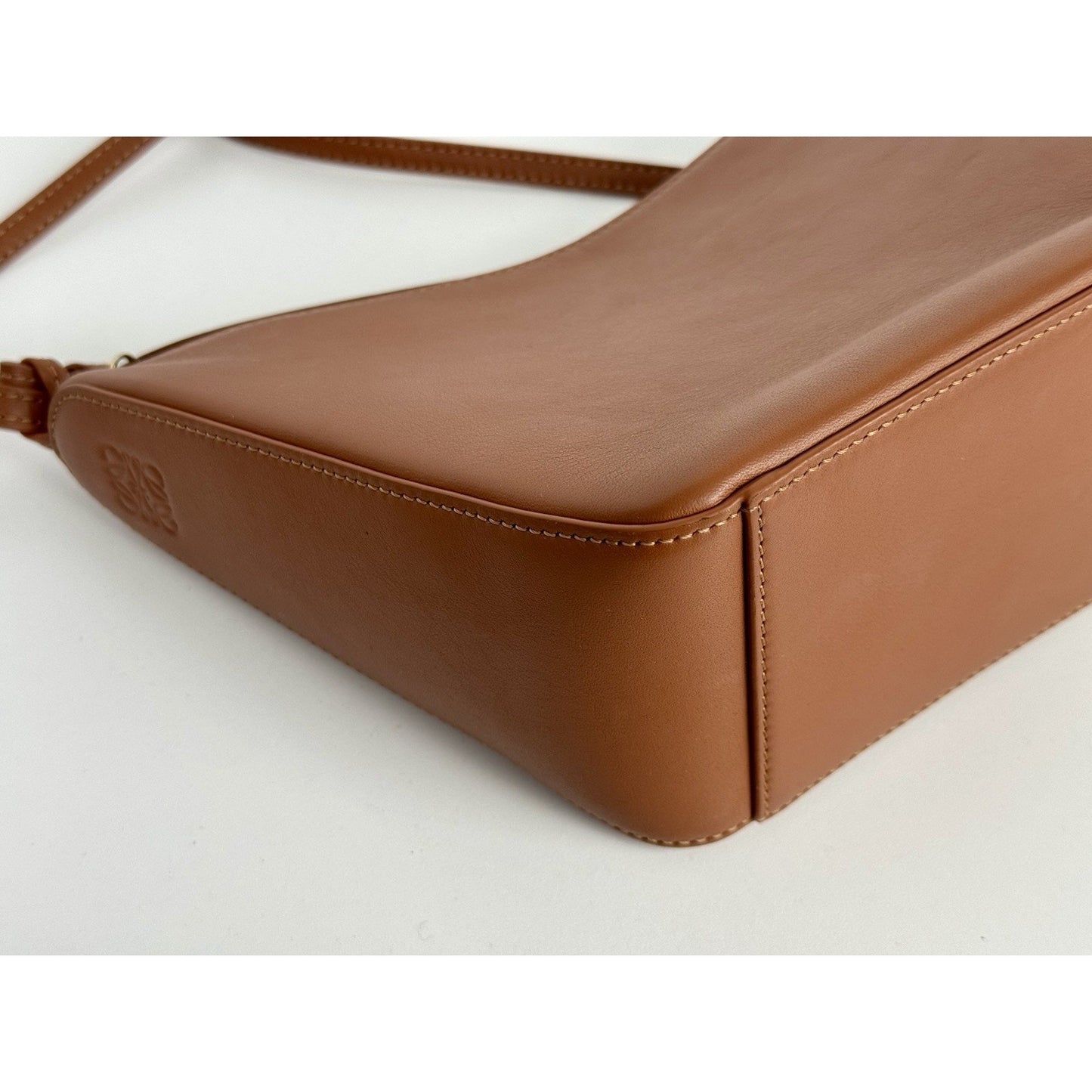 Loewe Mini Hammock Hobo Bag in Brown Leather with Gold Hardware E-3