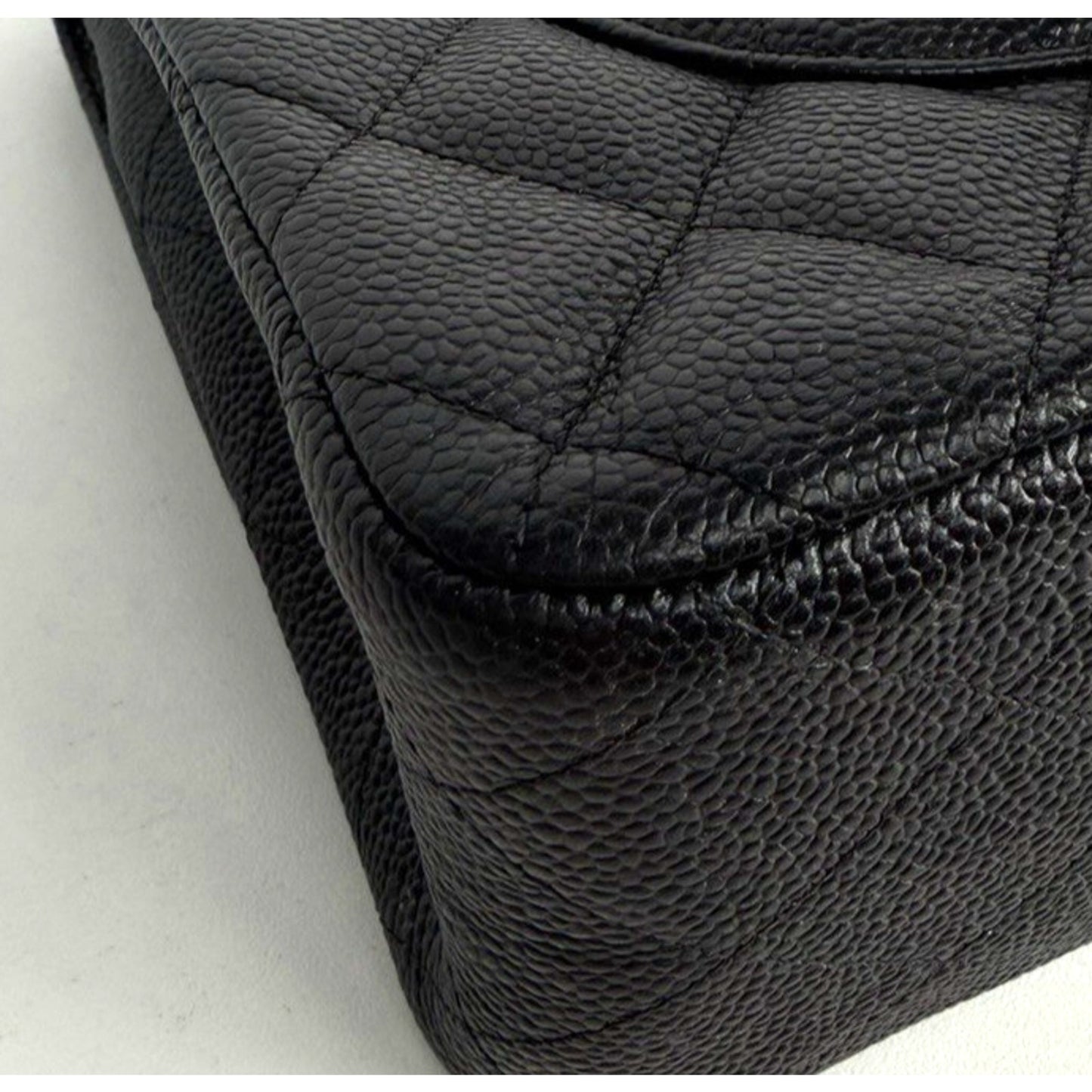 Chanel Classic Double Flap Jumbo Bag in Black Caviar Leather 2014 D-7