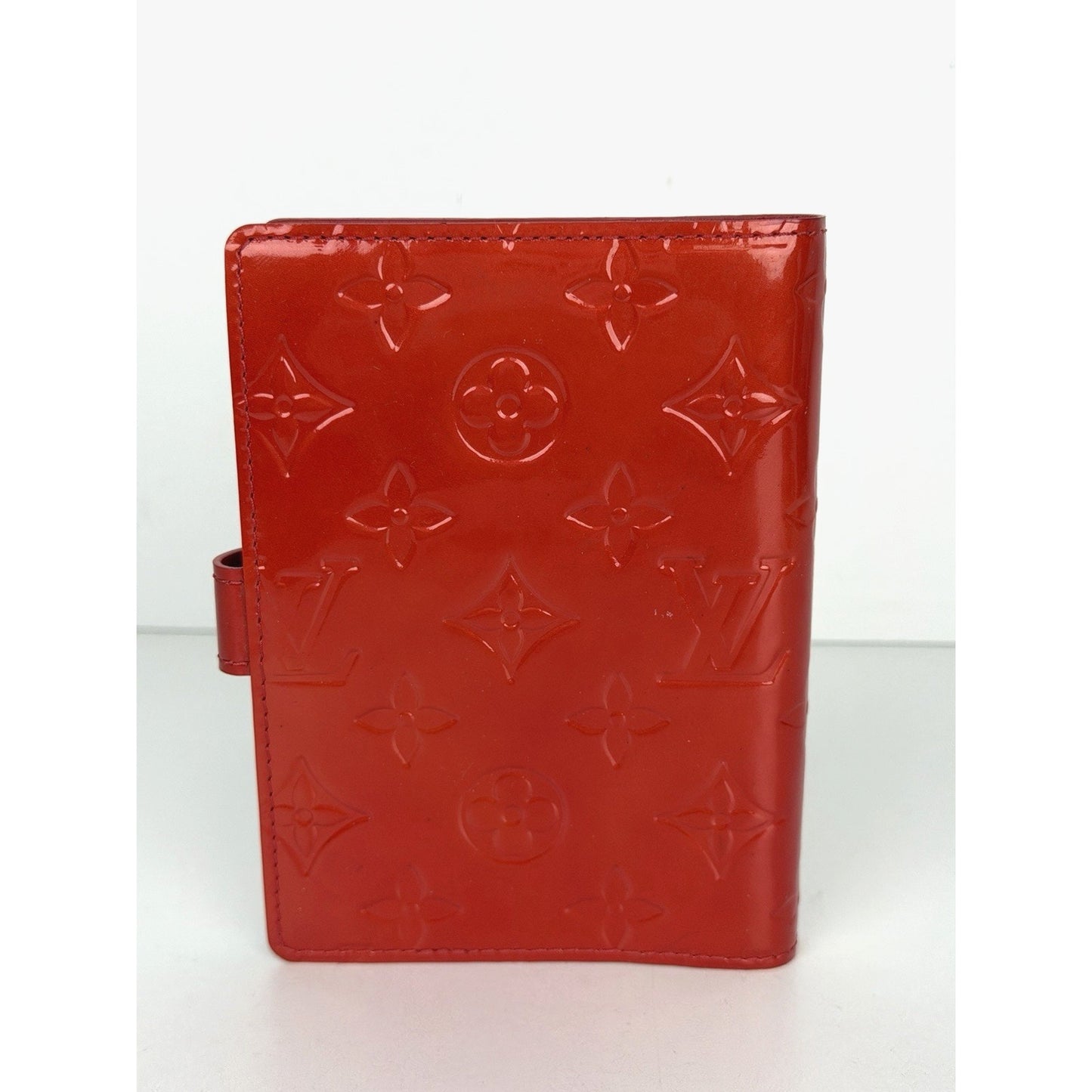 Louis Vuitton Ring Agenda Cover PM in Red Monogram Vernis Leather 2003