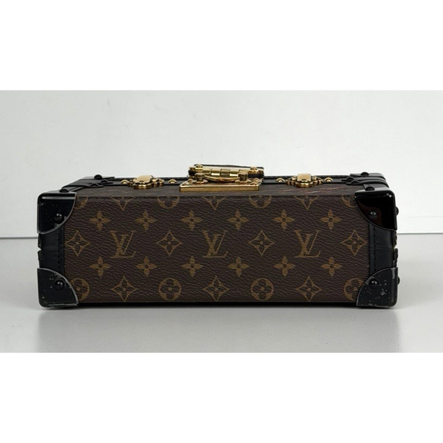 Louis Vuitton Monogram Petite Malle Bag in Coated Canvas Leather Trim NFC E-3