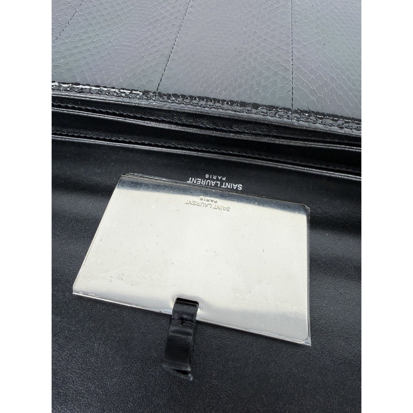 Saint Laurent Babylone Shoulder Bag Medium Black Leather with Silver Hardware S