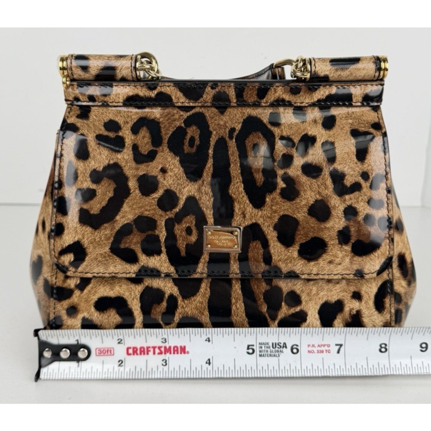 Dolce & Gabbana Medium Sicily Bag in Leopard Print Polished Calfskin Leather B3