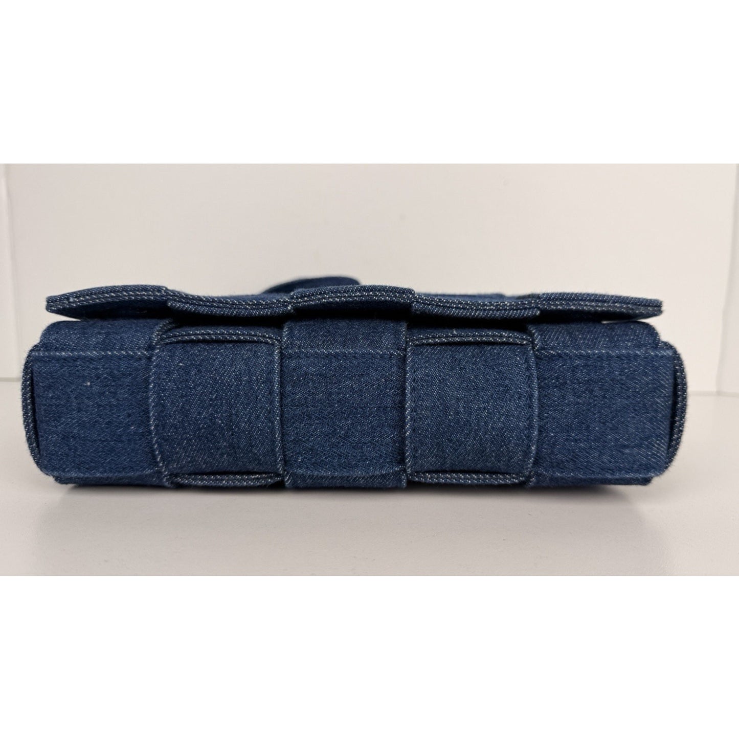 Bottega Veneta Cassette Crossbody Bag in Blue Denim Intrecciato Regular C3