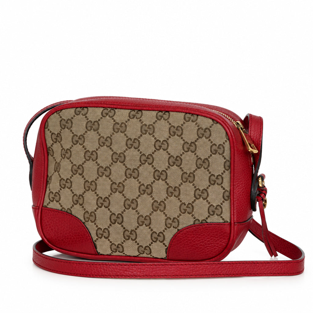 Gucci GG Canvas Camera Crossbody Bag in Beige and Red