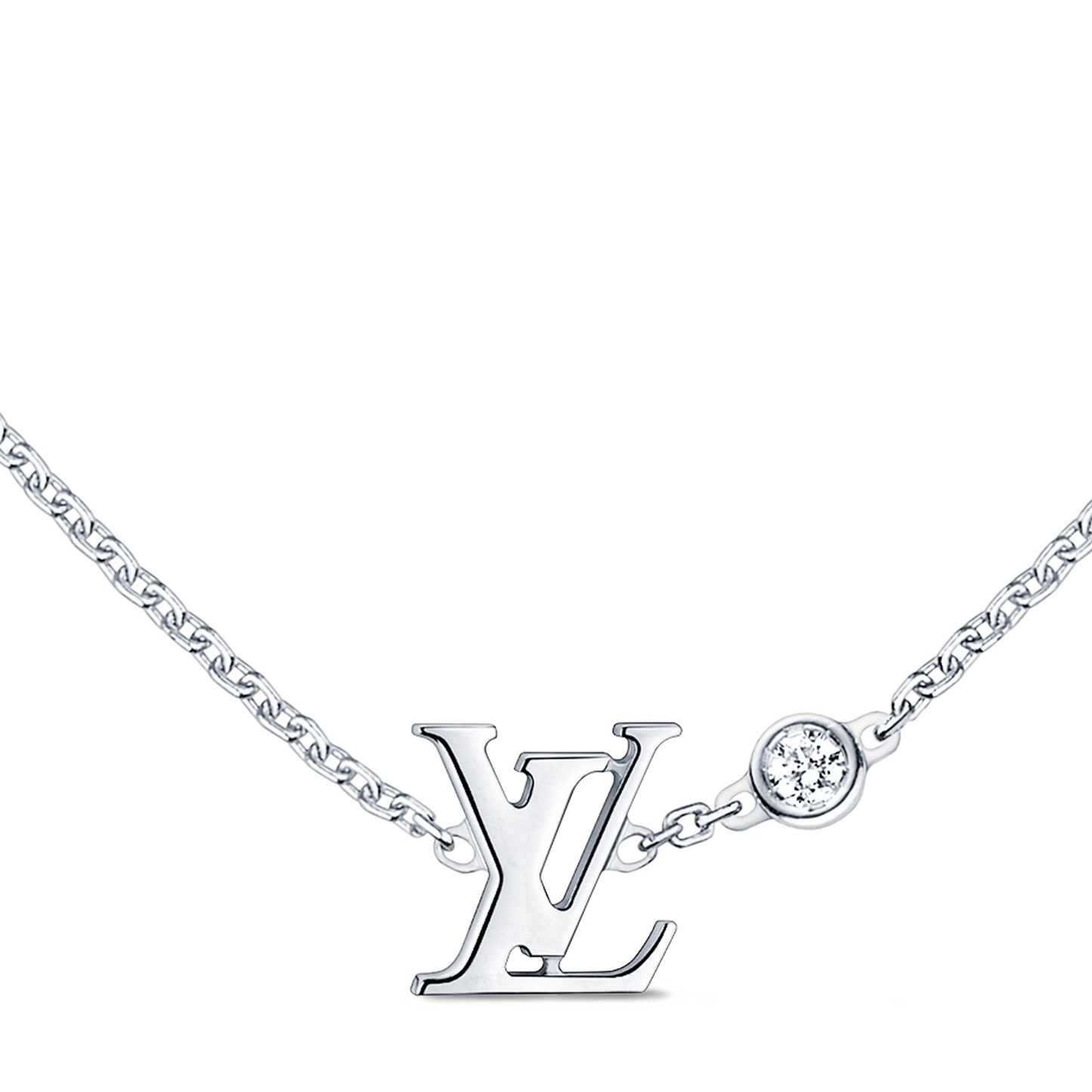 Louis Vuitton Idylle Blossom Pendant Necklace 18K White Gold with Diamond