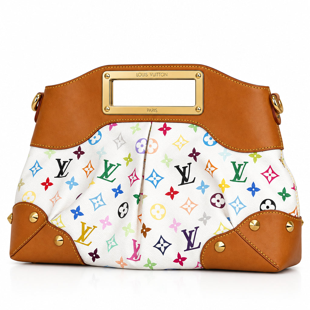 Louis Vuitton Monogram Multicolore Judy MM Satchel in White M40255