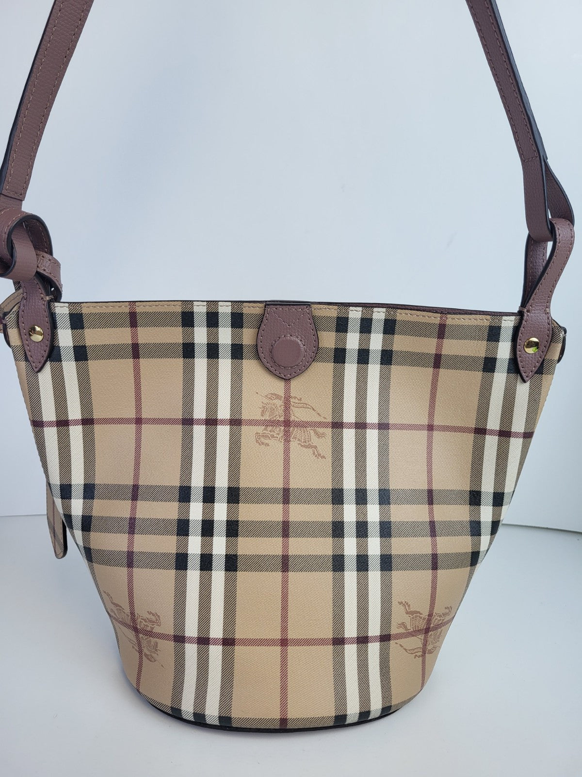 Burberry Haymarket Check Lorne Bucket Bag