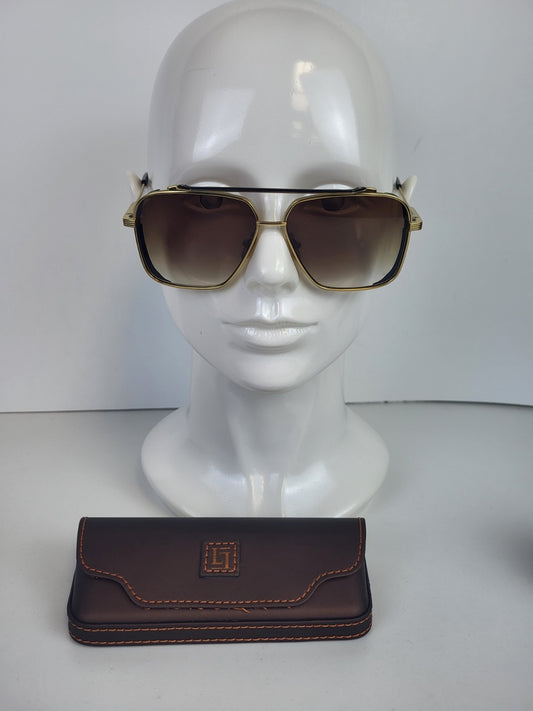 LUXURIATOR BY FRANCO Sunglasses Gold Frame 