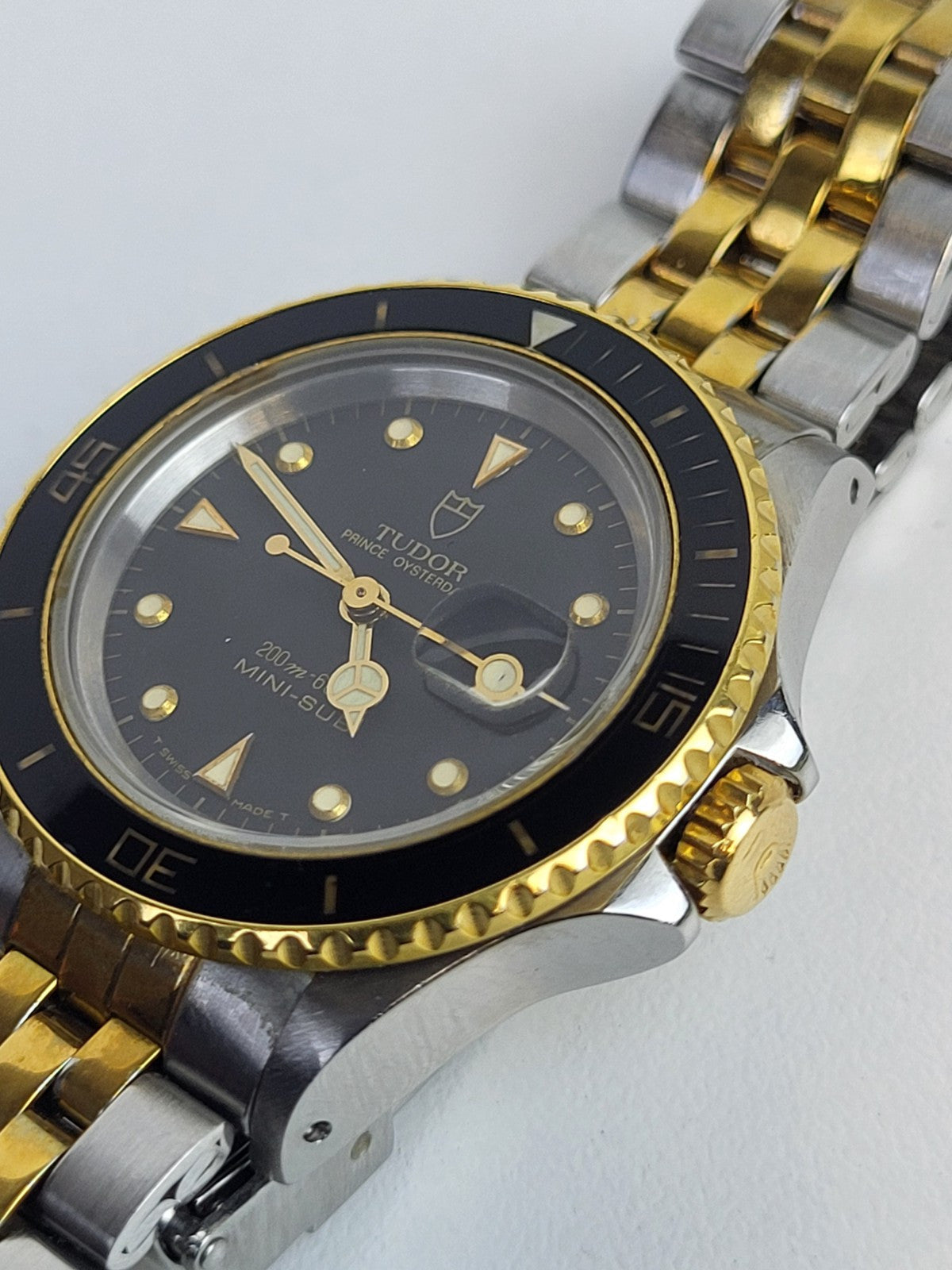 Tudor Mini Sub 73090 PRINCE OYSTERDATE Stainless Steel & Gold Plated Watch 