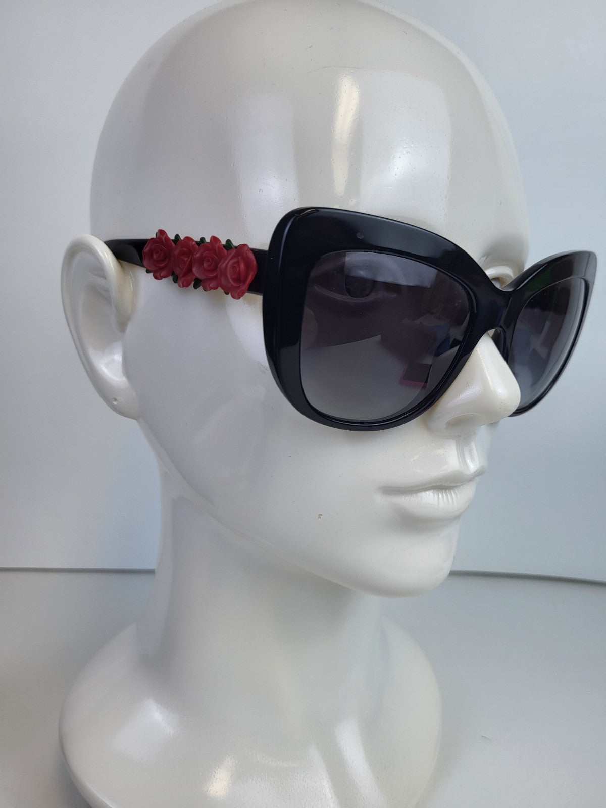 Dolce Gabbana Sunglasses DG 4252 Black Frame Red Rose 55/20