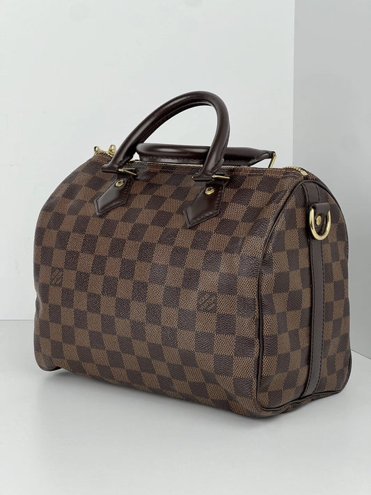 LOUIS VUITTON Speedy Bandouliere 25 Damien Ebene Canvas Shoulder Bag (2017)