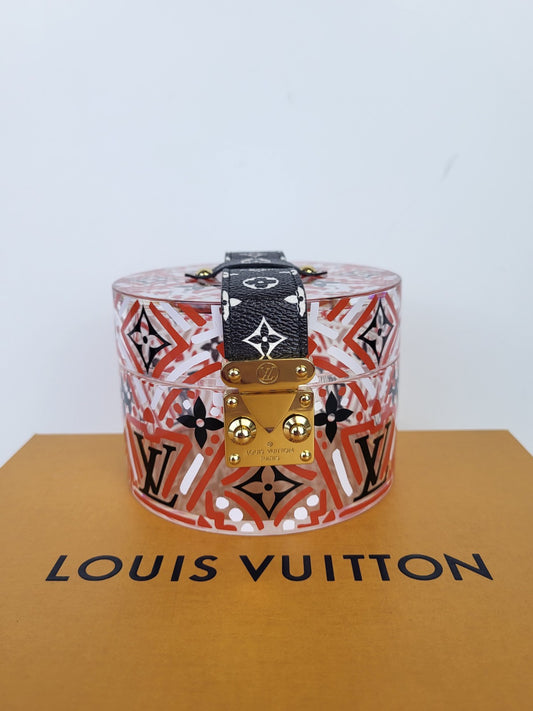 Louis Vuitton Transparent Plexiglass Monogram Giant Crafty Box Scott Rouge
