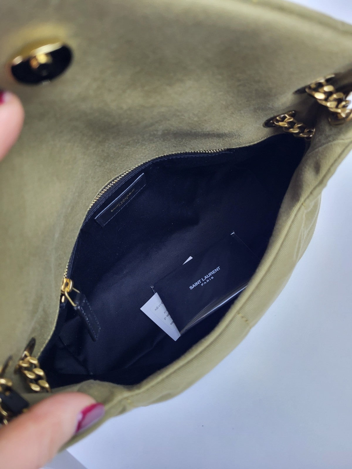 Saint Laurent Loulou Green Olive Shoulder Bag For Women $2850