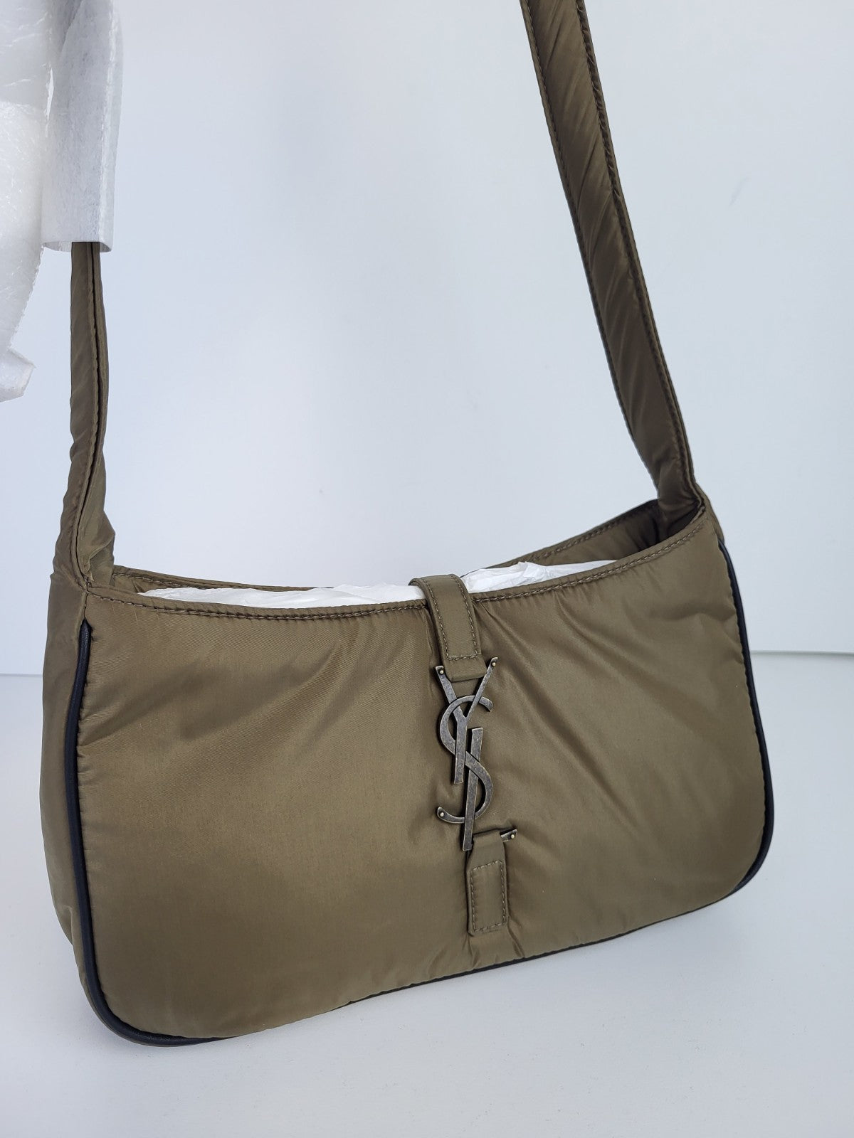 Saint Laurent Le 5 a 7 Hobo Nylon Small Shoulder Bag New