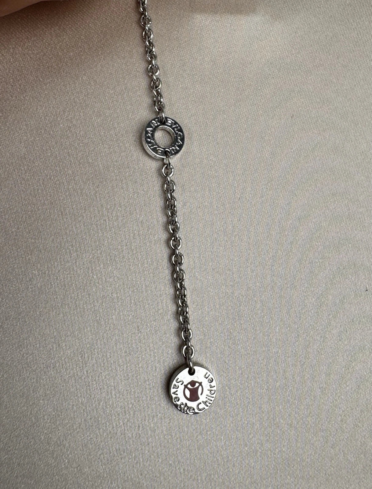 Bvlgari Save The Children 925 Sterling Silver Necklace R-1