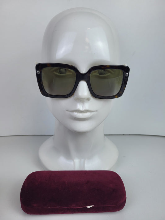 Gucci Women's Sunglasses GG0216S 002 Havana/Brown Gradient Lens Square 53mm