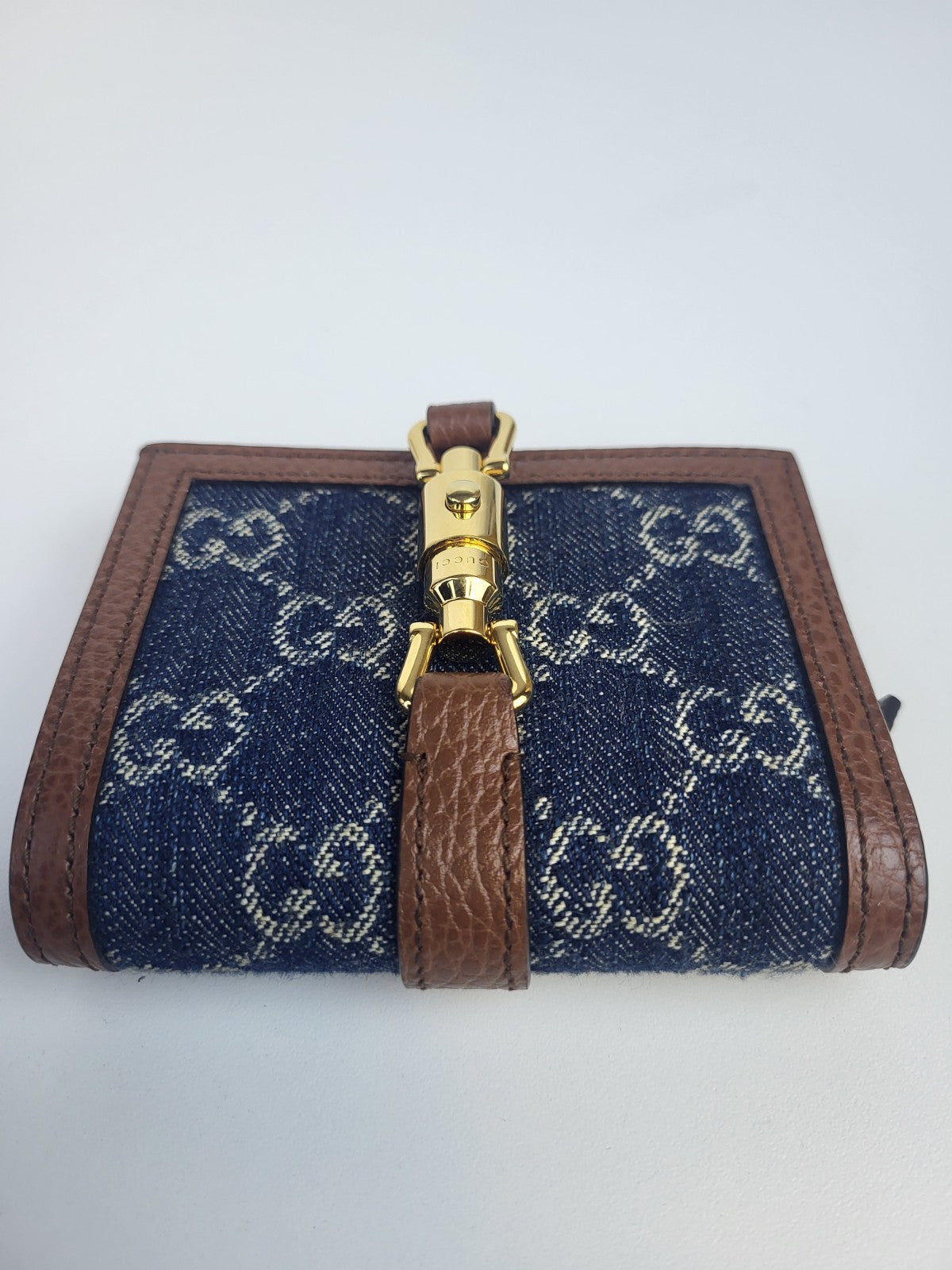 Gucci GG Denim Compact Wallet