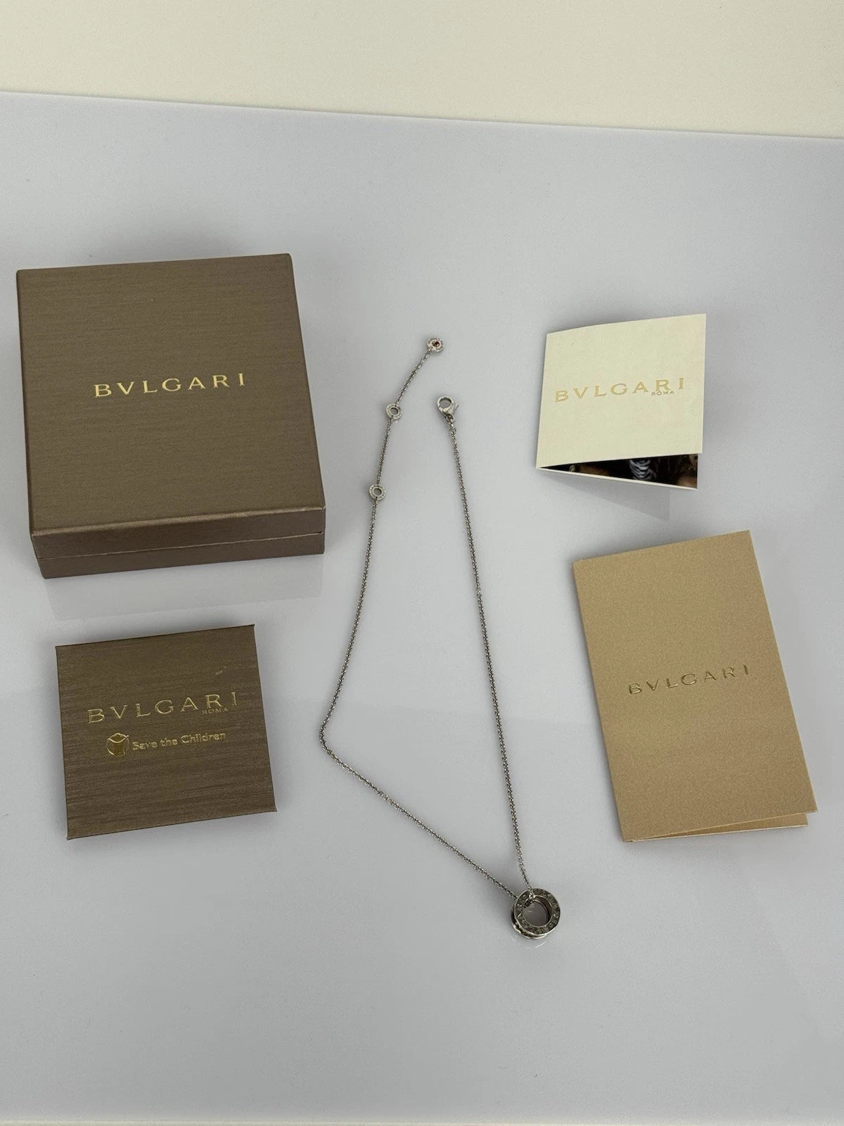 Bvlgari Save The Children 925 Sterling Silver Necklace R-1