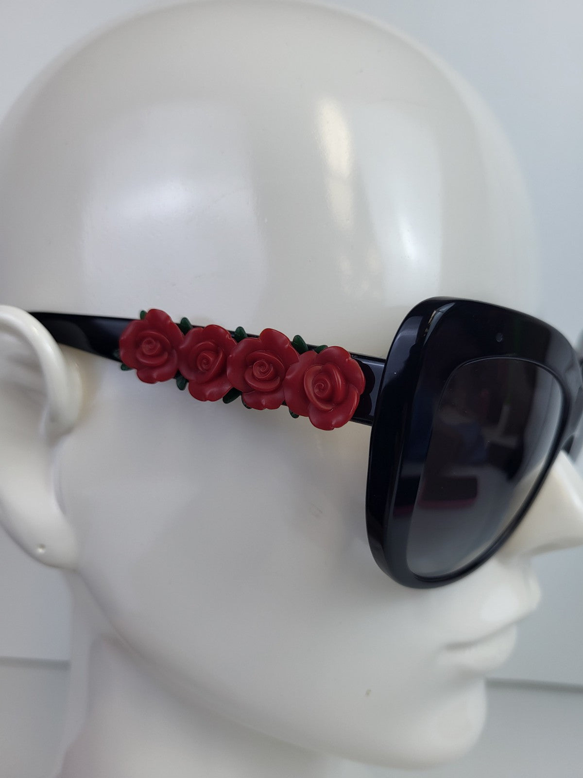 Dolce Gabbana Sunglasses DG 4252 Black Frame Red Rose 55/20