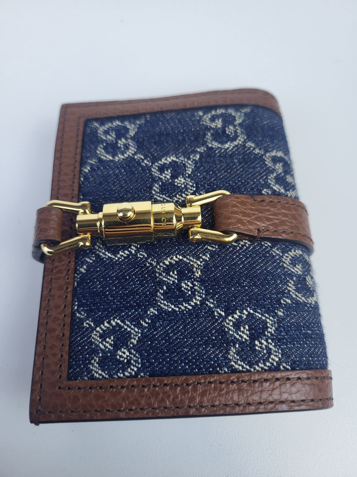 Gucci GG Denim Compact Wallet