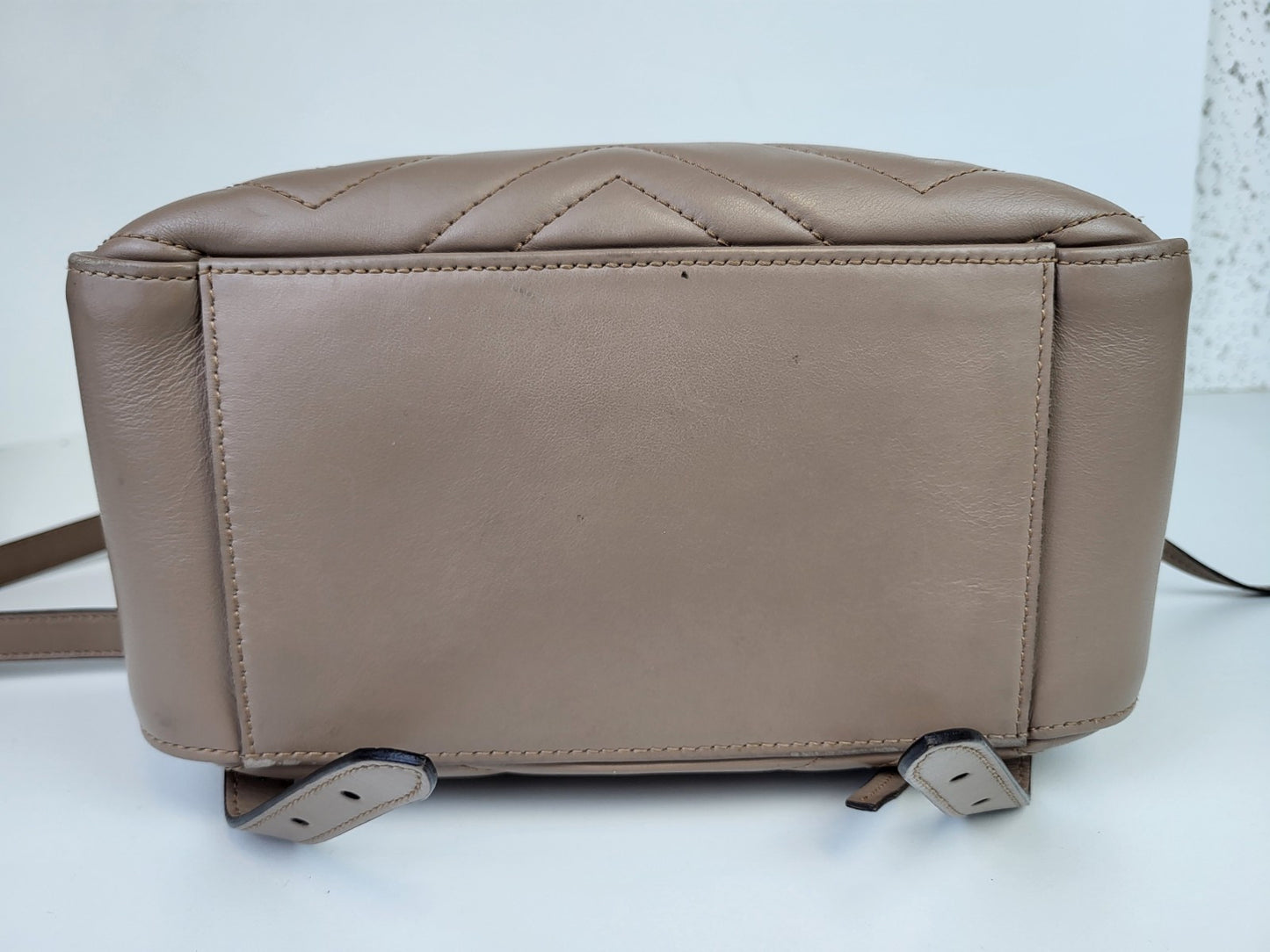 Gucci Beige Quilted Leather Marmont Backpack Bag