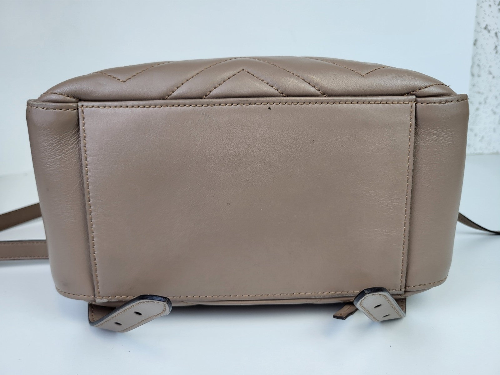 Gucci Beige Quilted Leather Marmont Backpack Bag