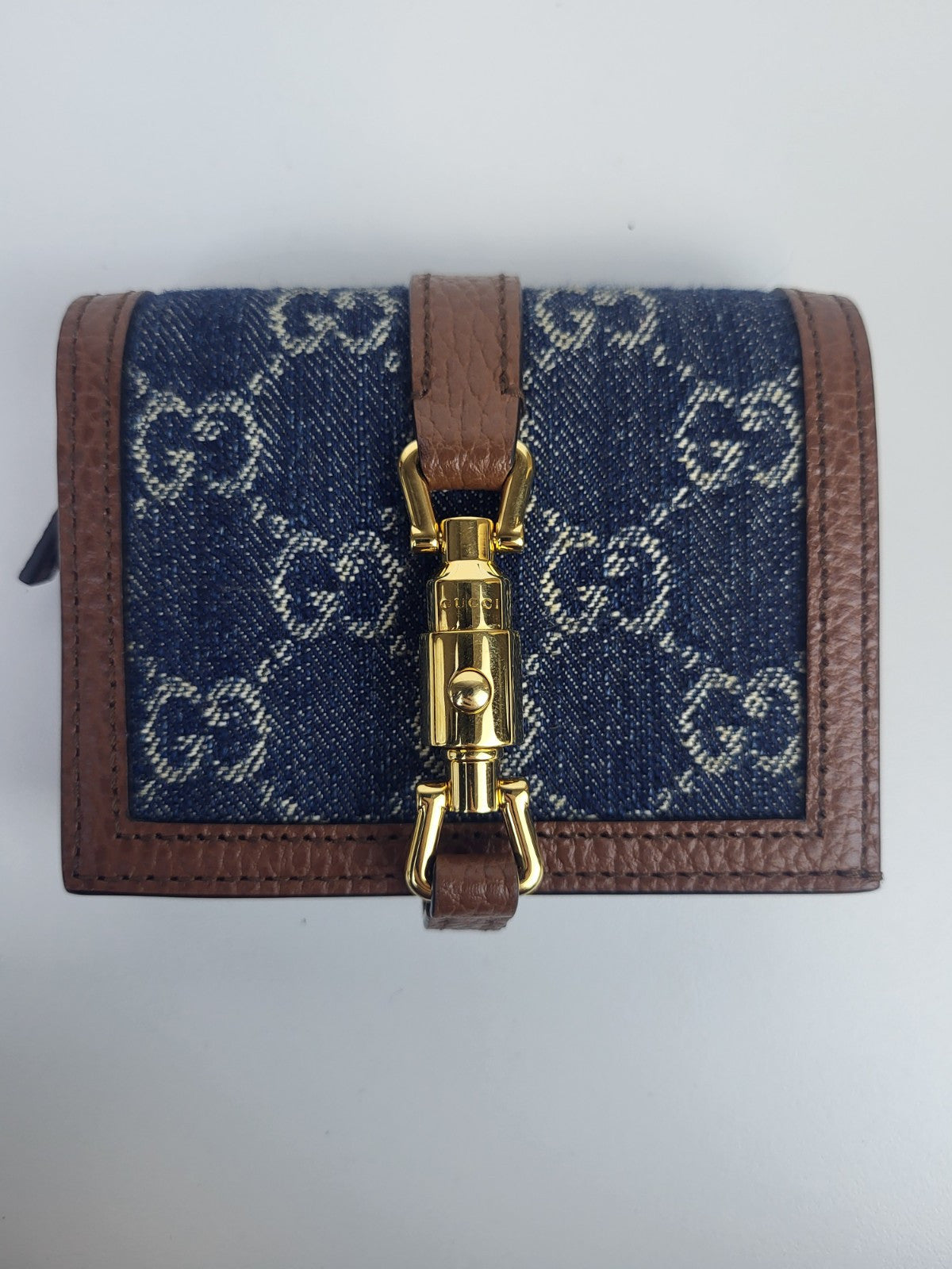 Gucci GG Denim Compact Wallet