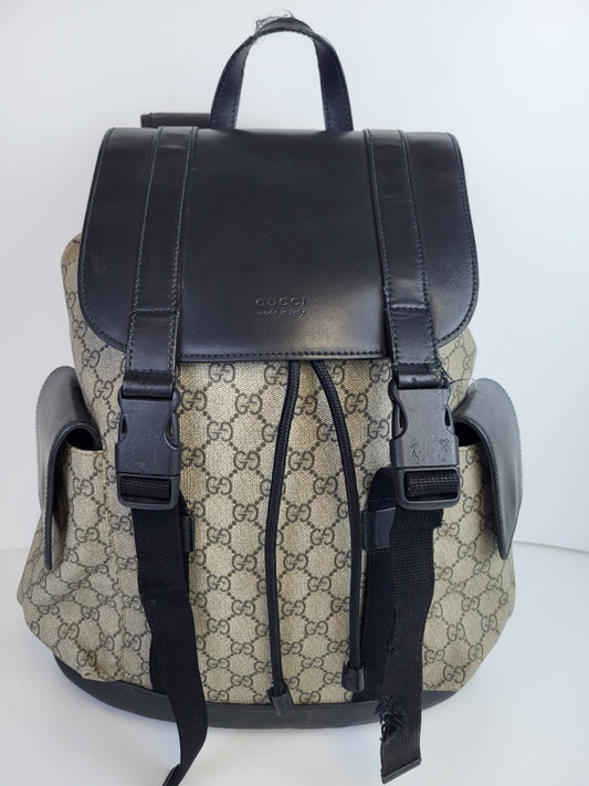 Gucci GG PVC Supreme's Backpack  Beige For Men 