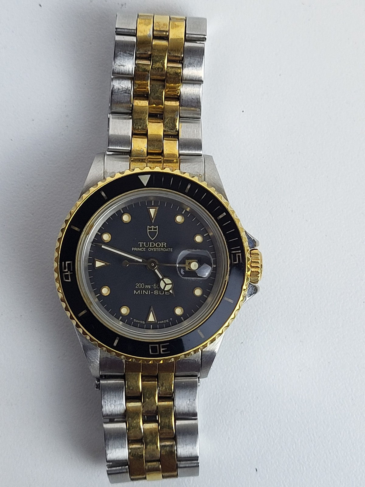 Tudor Mini Sub 73090 PRINCE OYSTERDATE Stainless Steel & Gold Plated Watch 