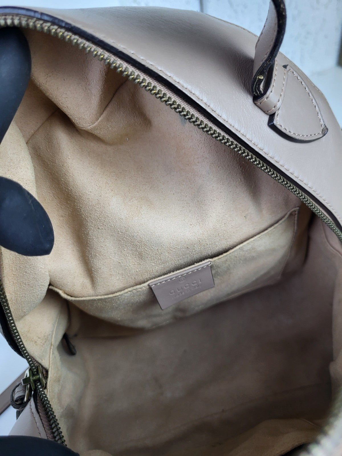 Gucci Beige Quilted Leather Marmont Backpack Bag