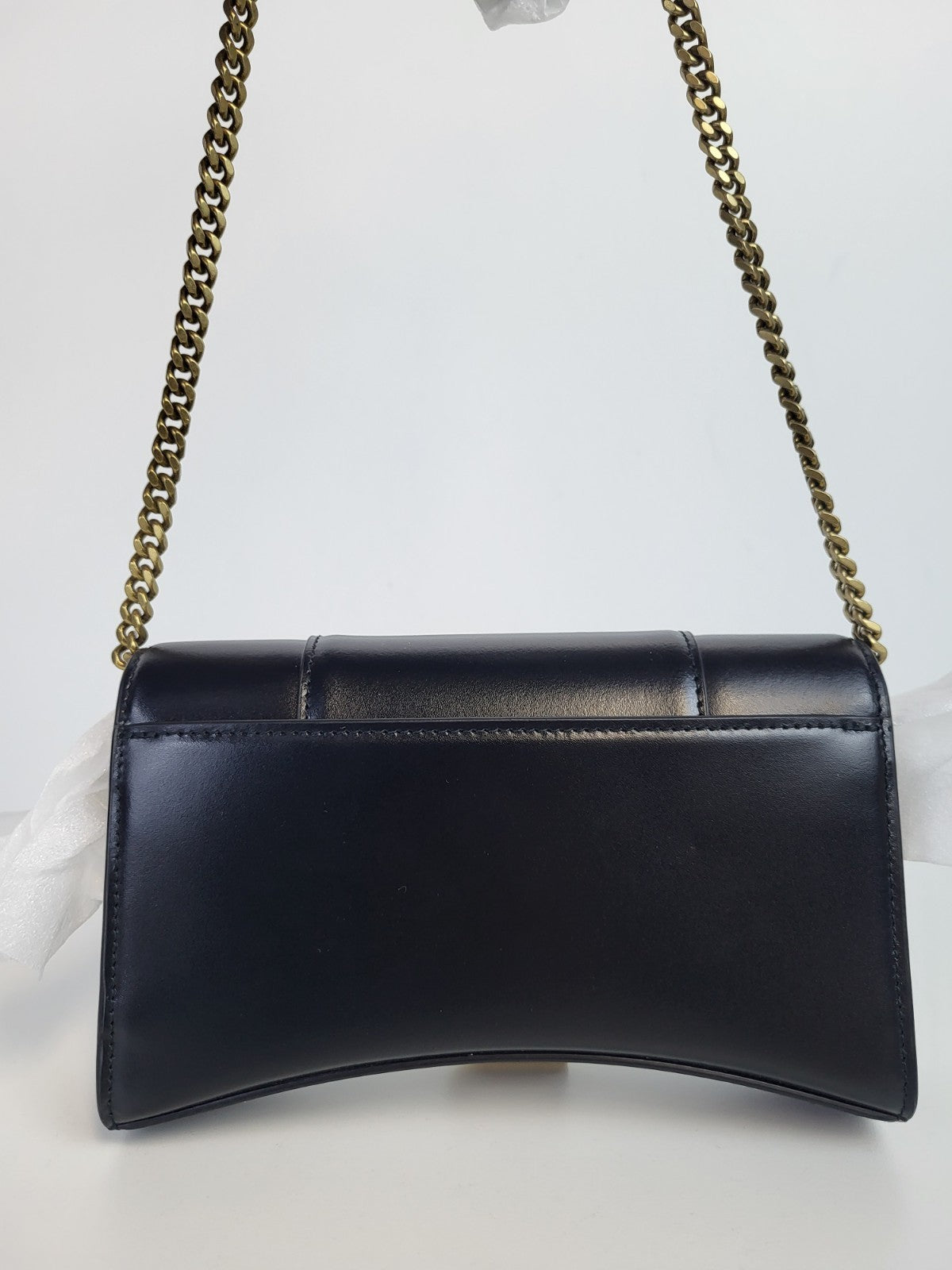 Balenciaga- WOMEN'S HOURGLASS WALLET ON CHAIN BOX IN BLACK