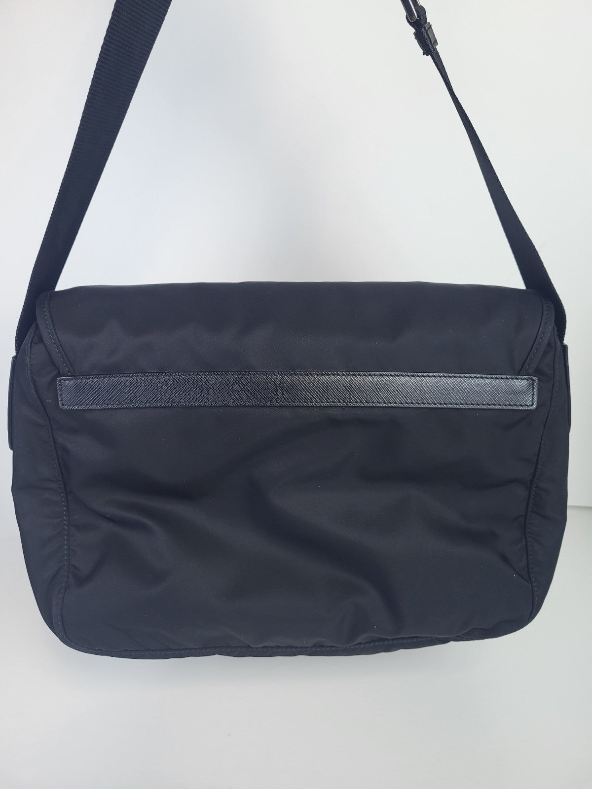 Prada Nylon Vela Messenger Bag Black