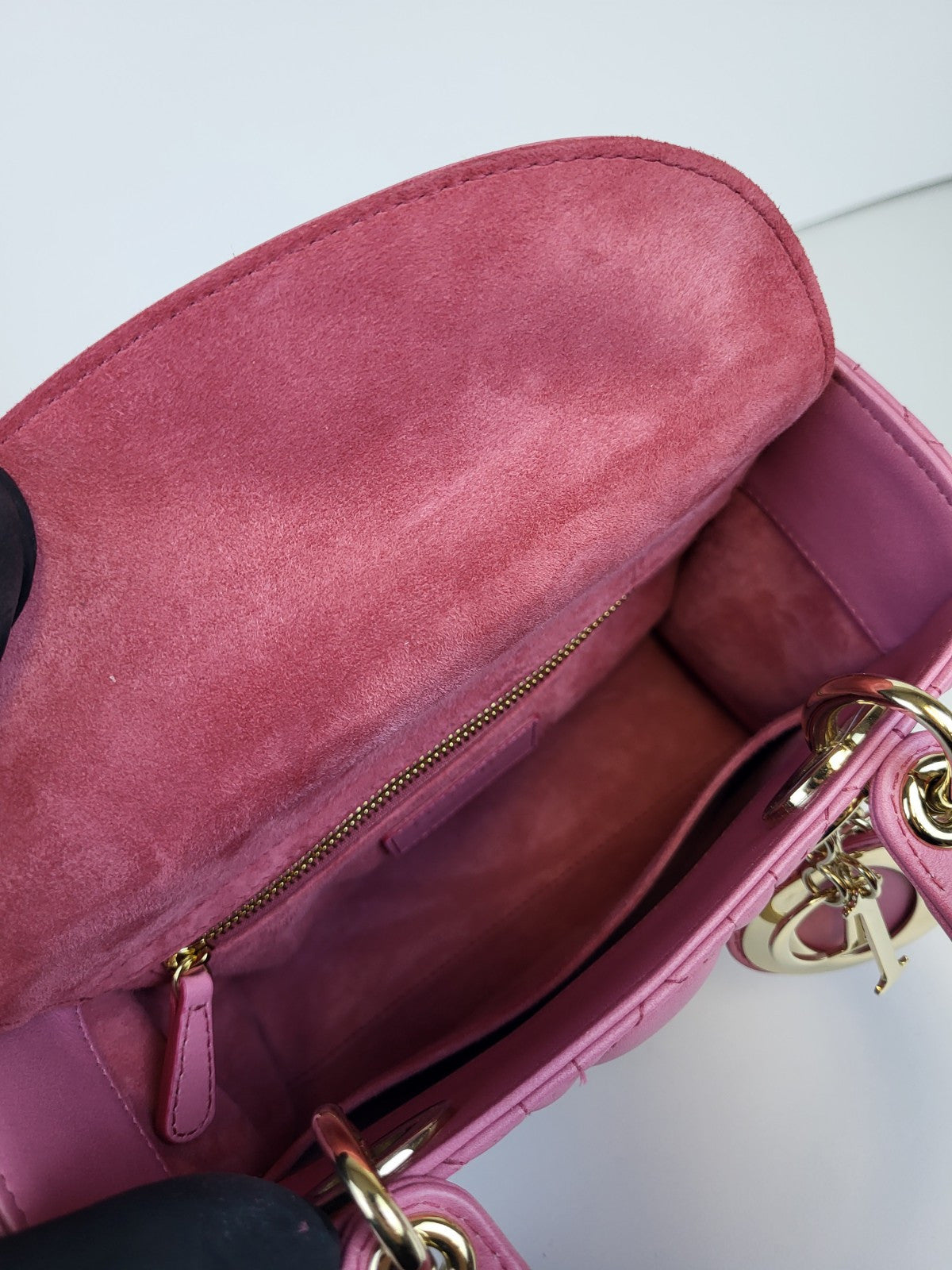 Dior Lady Dior  Ombre Pink Leather Small Shoulder Bag