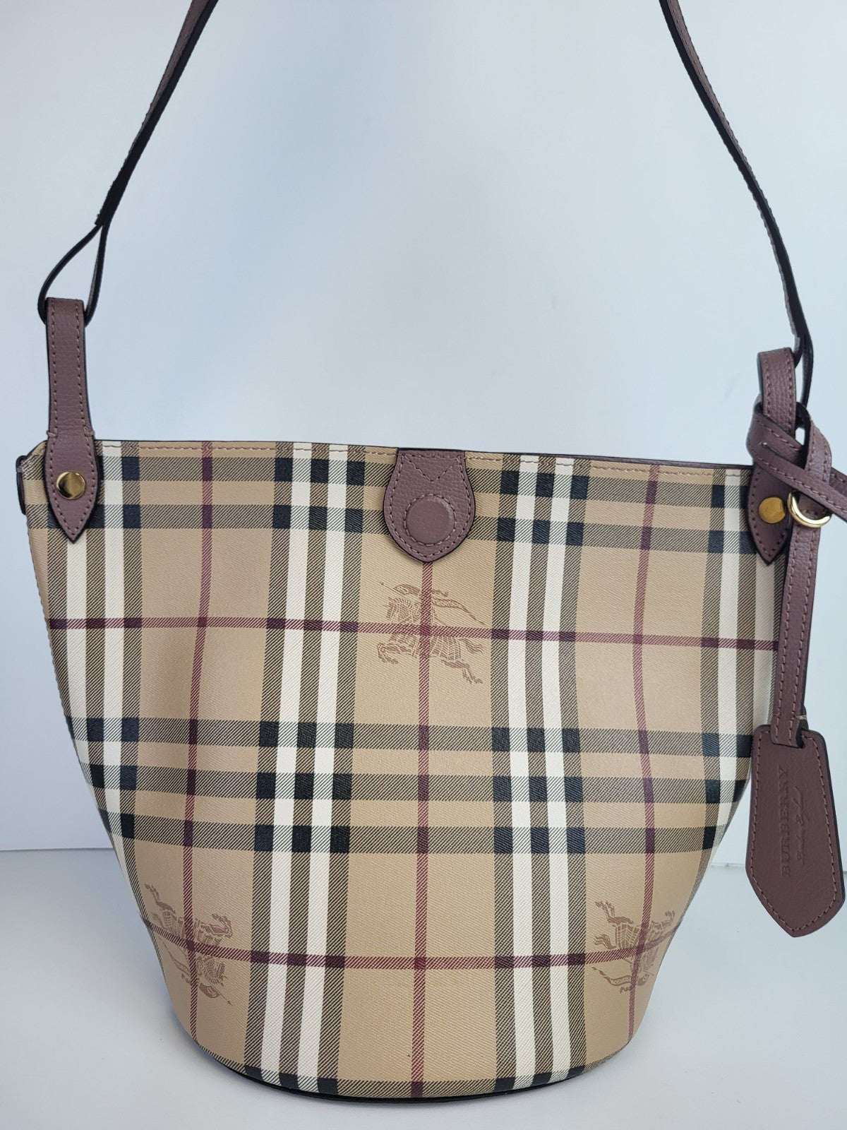 Burberry Haymarket Check Lorne Bucket Bag
