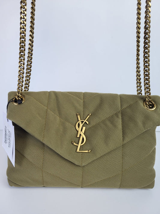 Saint Laurent Loulou Green Olive Shoulder Bag For Women $2850