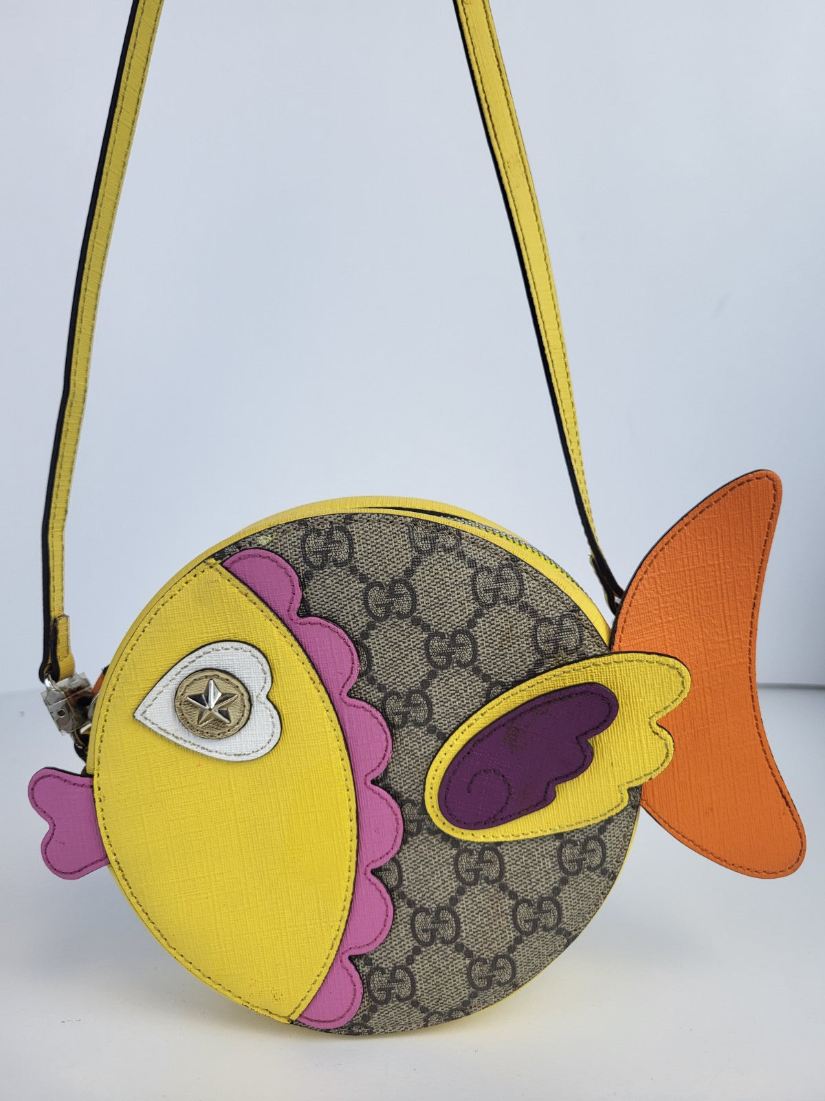 Gucci Girls' GG Supreme Fish Crossbody Bag
