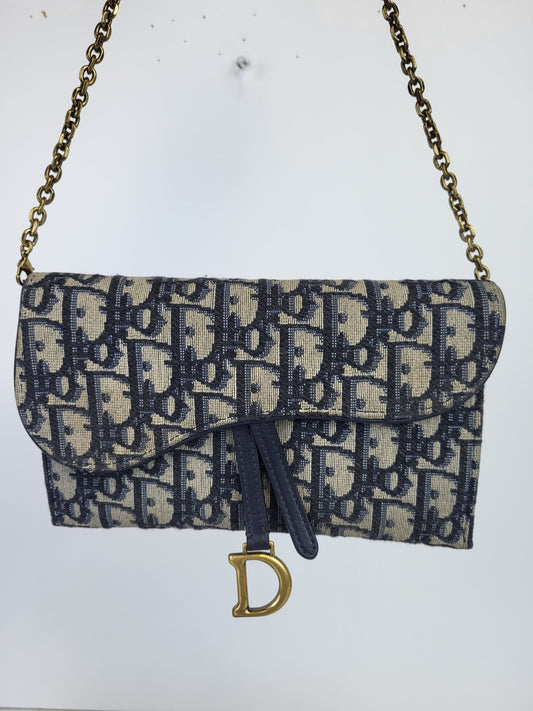 DIOR OBLIQUE  Saddle Monogram Wallet On Chain