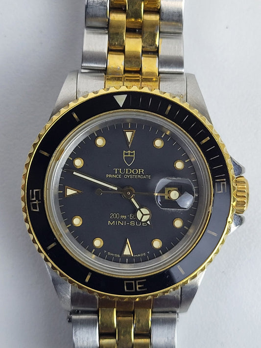 Tudor Mini Sub 73090 PRINCE OYSTERDATE Stainless Steel & Gold Plated Watch 