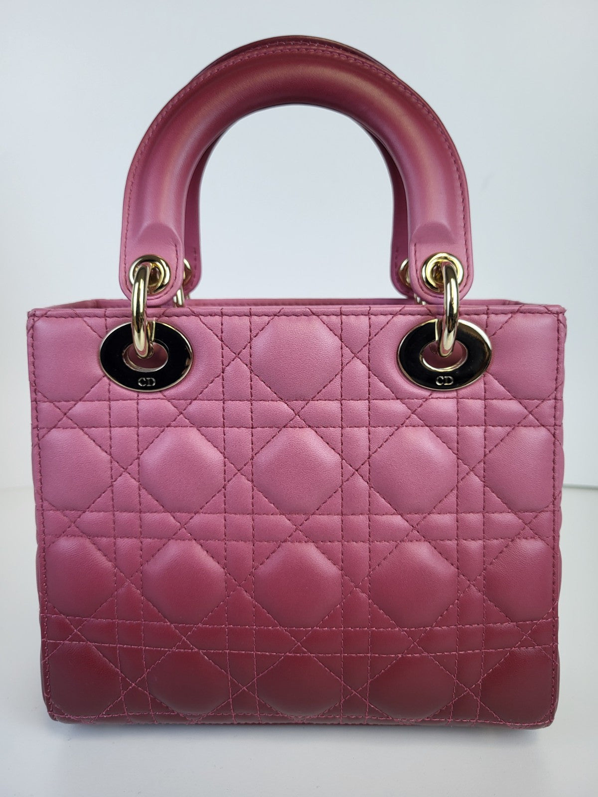 Dior Lady Dior  Ombre Pink Leather Small Shoulder Bag