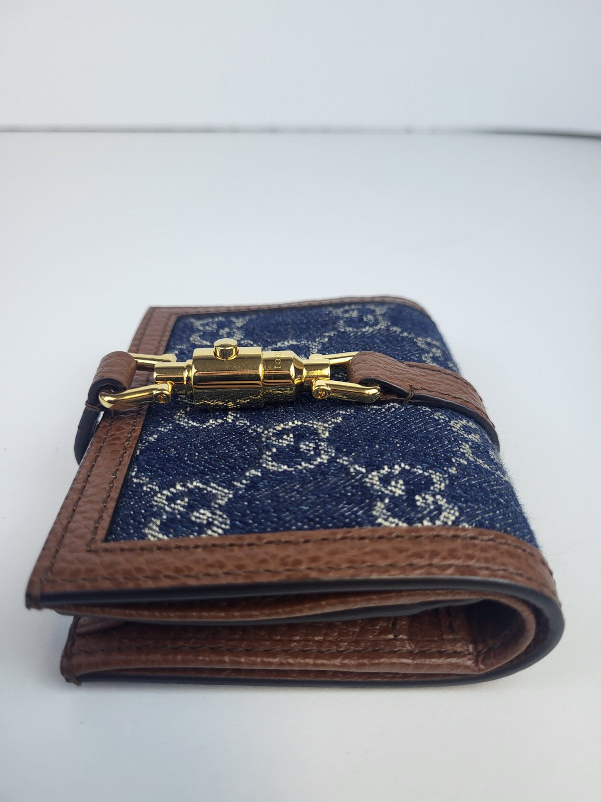 Gucci GG Denim Compact Wallet