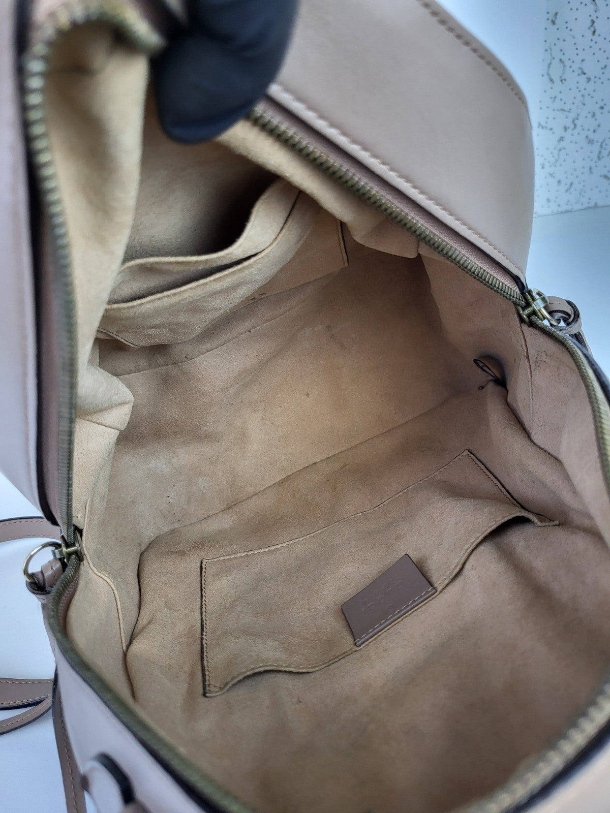 Gucci Beige Quilted Leather Marmont Backpack Bag
