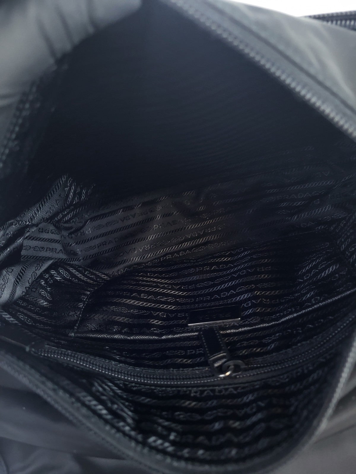 Prada Nylon Vela Messenger Bag Black