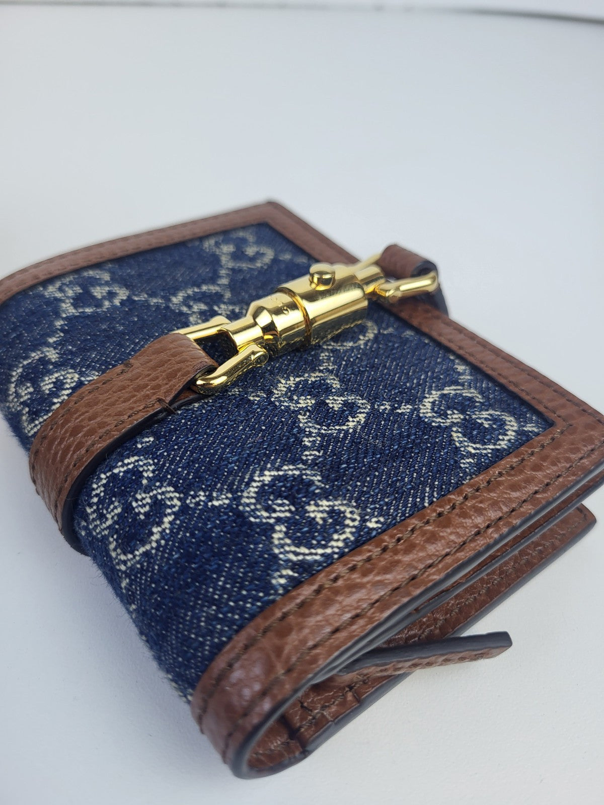Gucci GG Denim Compact Wallet